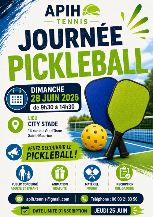 Affiche de la journée Pickleball du 25 juin